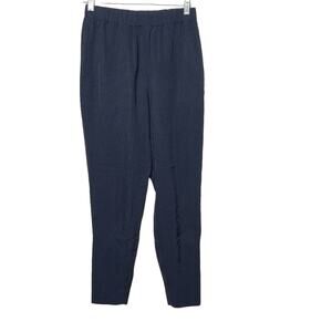 Everlane GoWeave Zip Track Pants Navy Blue Elastic Waist Ankle Zip Pockets 2